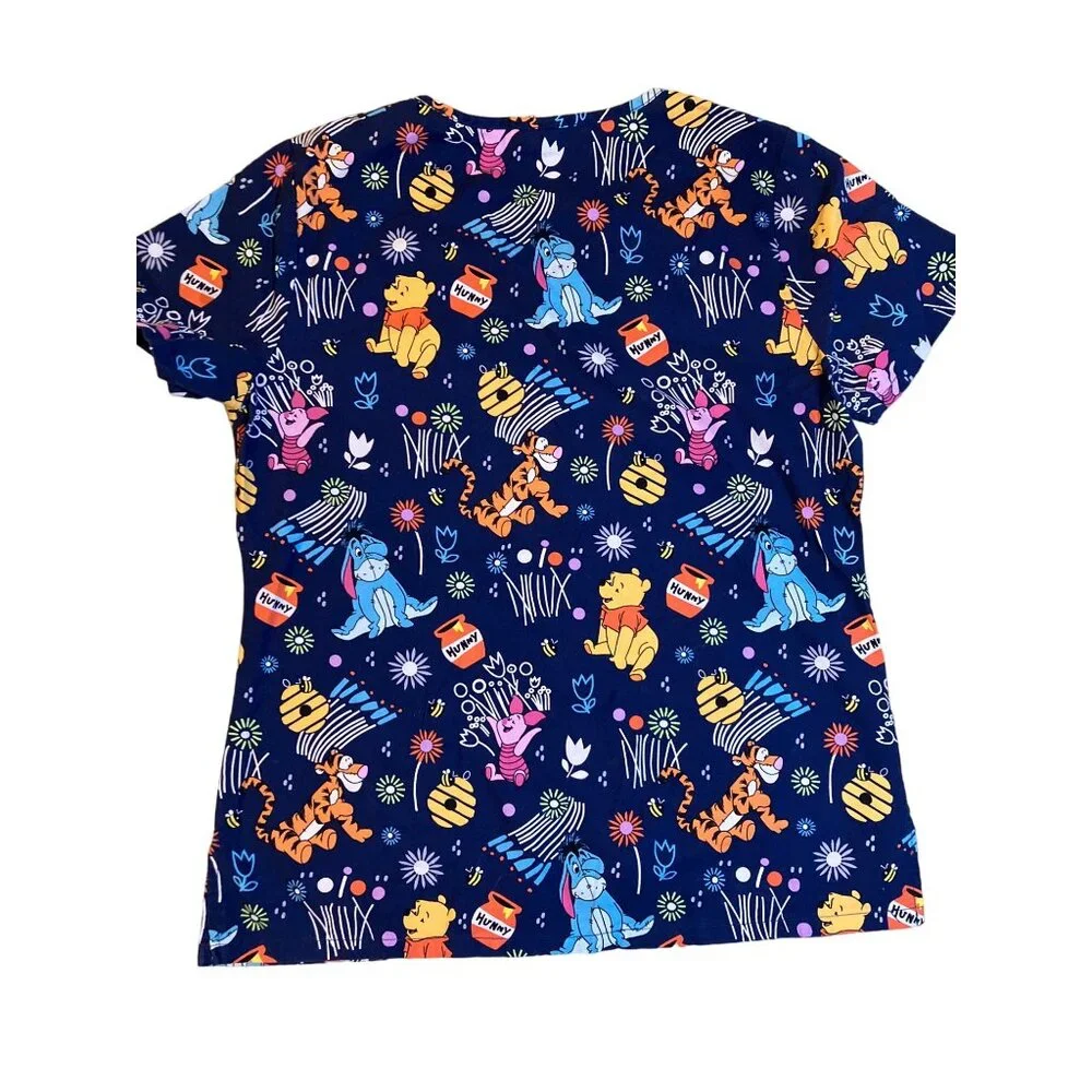 Winnie The Pooh and Friends Medical Scrub Top Size small - Picture 6 of 8